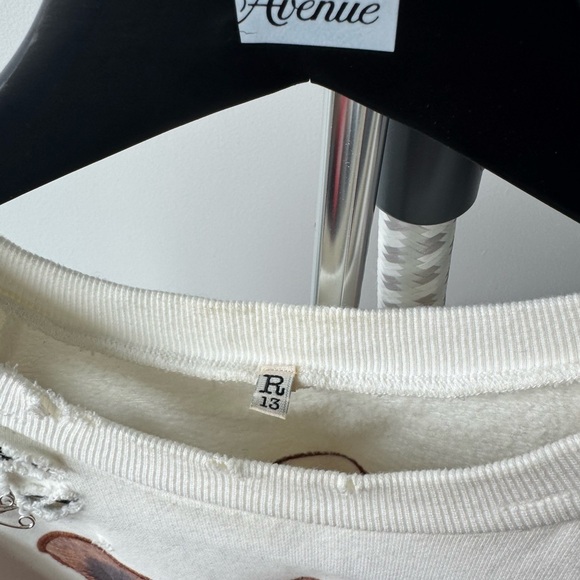 R13 White Teddy Bear Sweatshirt - Picture 2 of 12